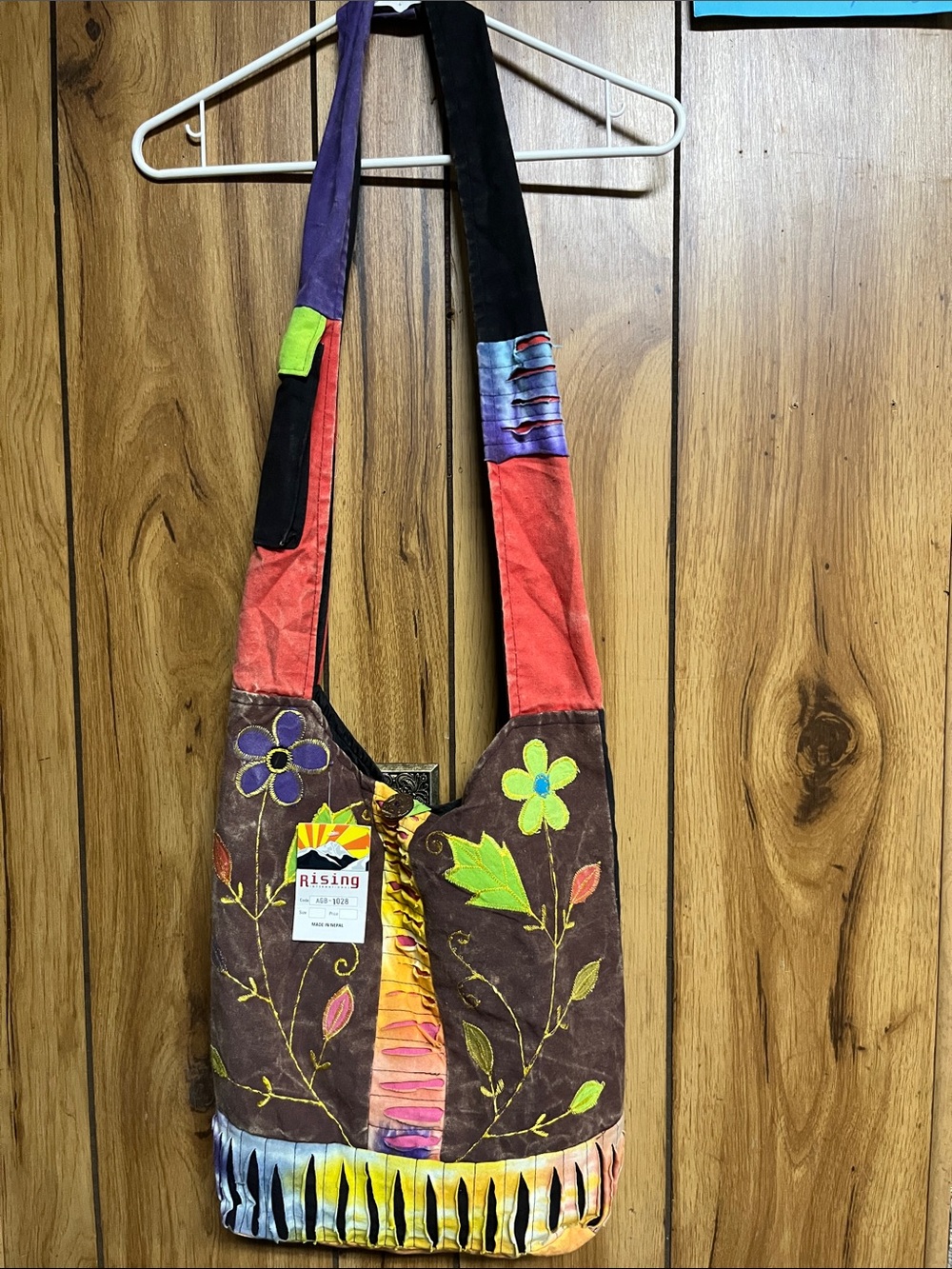 Multi-Color Floral Patchwork Crossbody Shoulder Bag
